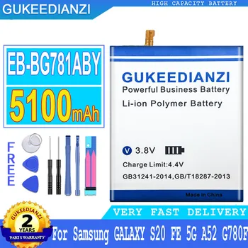 GUKEEDIANZI Yedek Pil EB-BG781ABY 5100mAh Samsung Galaxy S20 FE 5G SM-G781 A52 G780F SM-A526 / DS Batteria