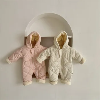 LILIGIIRL Kış Bebek Tulum Hoodie Tulumlar Bebek Kız Kürk Astar Sıcak Kıyafet Bebek Kız Kıyafet Seti Kış