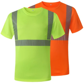 Yansıtıcı T-shirt Erkekler Bisiklet Hızlı Kuru Erkek İş Gömlek İnşaat İş Elbiseleri Erkekler Üniforma güvenlik kıyafetleri İş Giysisi